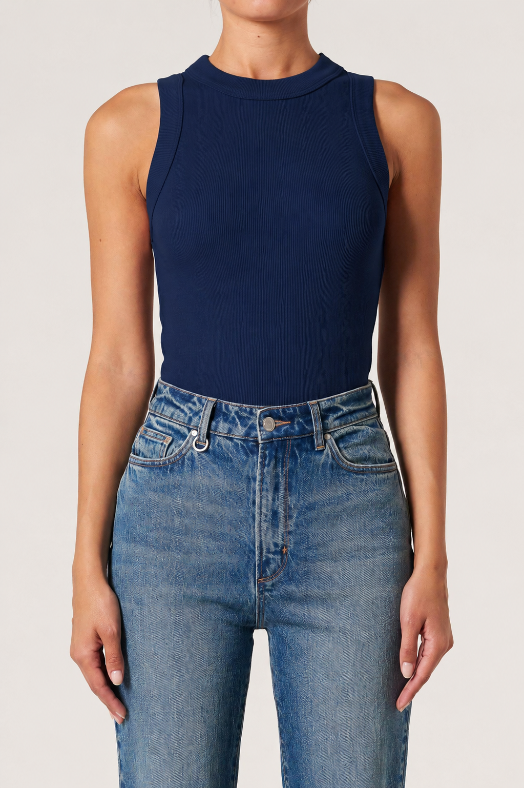 CHIAM DARK BLUE SLEEVLESS TOP