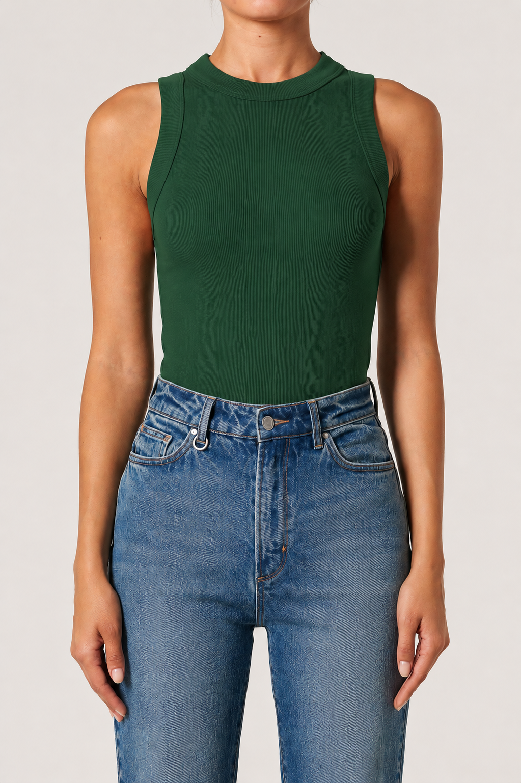 CHIAM GREEN SLEEVLESS TOP