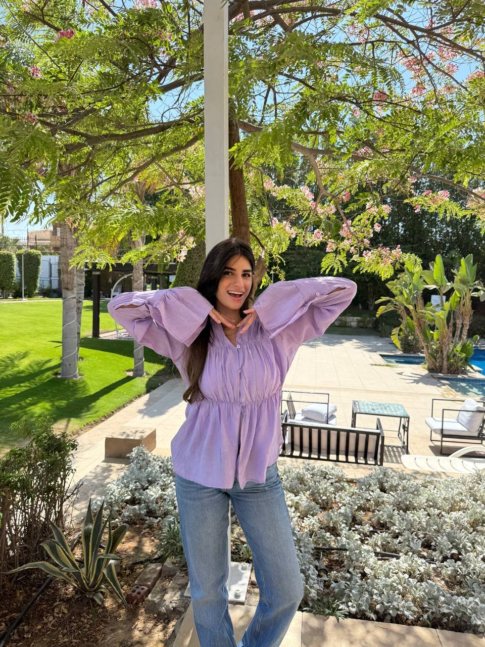 Lavender Classic Woman Blouse One Size
