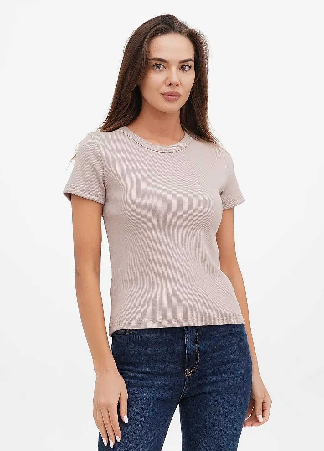 Beige Short-Sleeve Derby Cotton